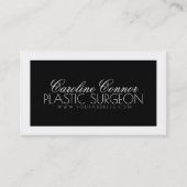 形成外科の黒く及び白くはっきりしたなカード 名刺 (正面)