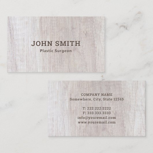形成外科医のエレガントで軽い木製の質 名刺 (正面/裏面)