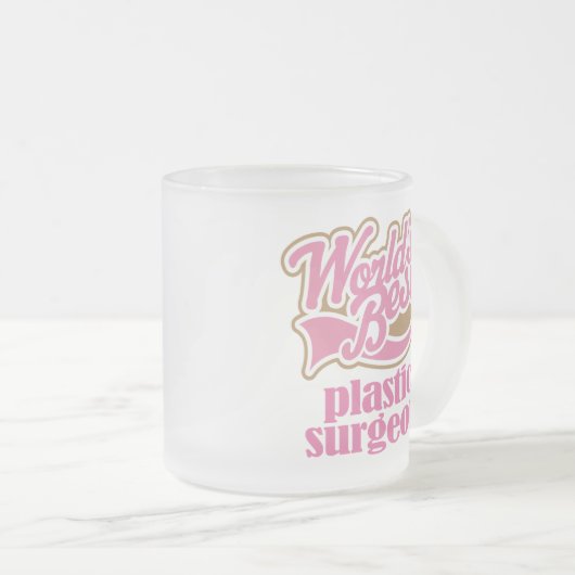 形成外科医のピンクのギフト フロストグラスマグカップ (正面右)