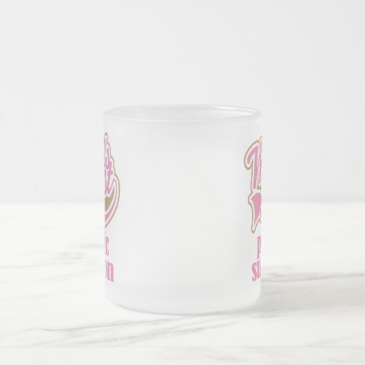 形成外科医のピンクのギフト フロストグラスマグカップ (中央)