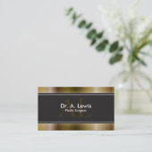 形成外科医の名刺-金ゴールドのモノグラム 名刺 (スタンド正面)