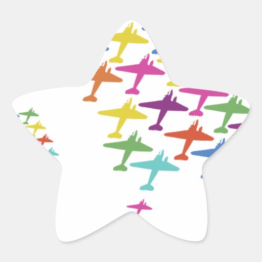 形成飛行機の気球飛行航空 星シール (正面)