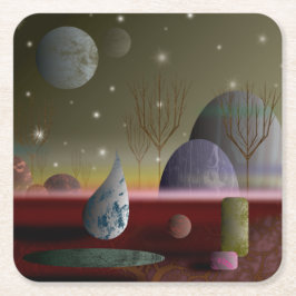 形状の惑星紙コースター スクエアペーパーコースター