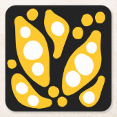 形状オーガニック抽象芸術フロー スクエアペーパーコースター (正面)