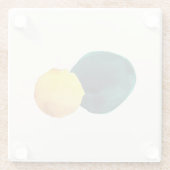 形状オーガニック抽象芸術水彩黄緑 ガラスコースター (裏面)