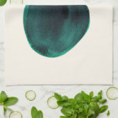 形状オーガニック抽象芸術水彩黄緑 キッチンタオル (折り畳み)