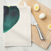 形状オーガニック抽象芸術水彩黄緑 キッチンタオル (四つ折り)