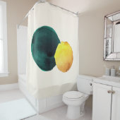 形状オーガニック抽象芸術水彩黄緑 シャワーカーテン (インサイチュ)