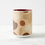 形状オーガニック茶色とベージュ マグカップ (中央)