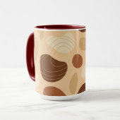 形状オーガニック茶色とベージュ マグカップ (正面左)