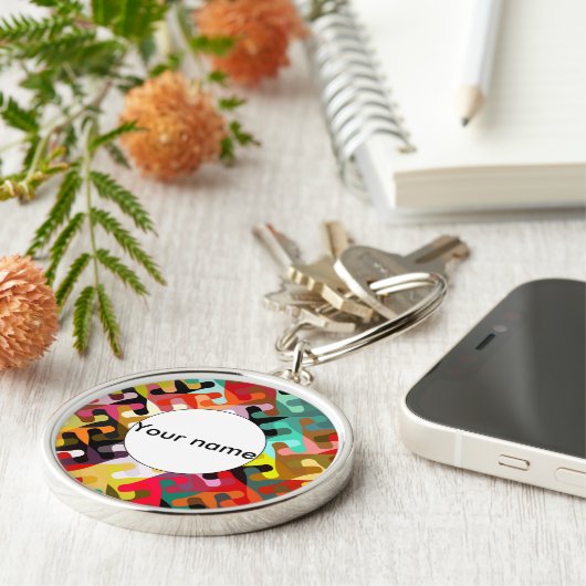 形状カラフル抽象デザイン キーホルダー (側面)