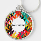 形状カラフル抽象デザイン キーホルダー (正面)