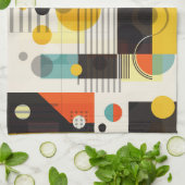 形状カラフル構成 キッチンタオル (折り畳み)