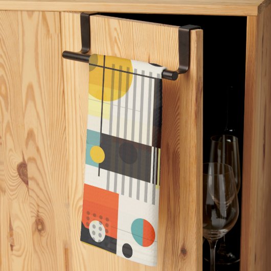 形状カラフル構成 キッチンタオル (三つ折り)