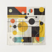 形状カラフル構成 タペストリー (正面(横))