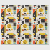 形状カラフル構成 ラッピングペーパー (フラット)