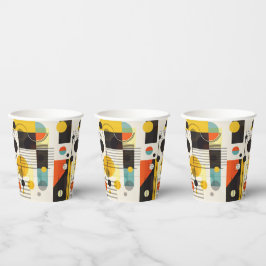 形状カラフル構成 紙コップ