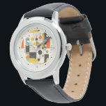 形状カラフル構成 腕時計<br><div class="desc">円カラフル、正方形、線、モダン抽象芸術組成芸術的。</div>