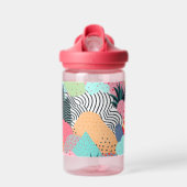 形状カラフル、ドット、線の背景 ウォーターボトル (正面)