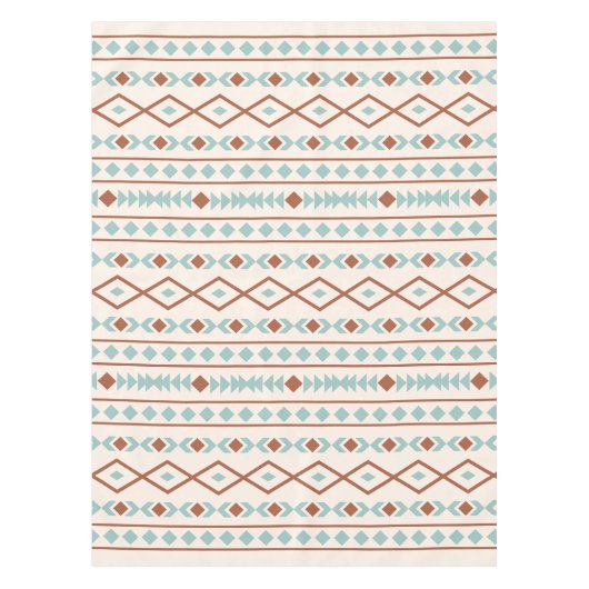 形状パタアステカーンさびティール(緑がかった色)クリーム テーブルクロス (正面)