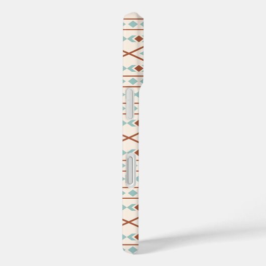 形状パタアステカーンさびティール(緑がかった色)クリーム Case-Mate iPhoneケース (裏面 / 右)