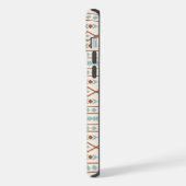 形状パタアステカーンさびティール（緑がかった色）クリーム iPhoneケース (左側面)