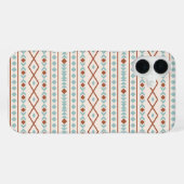 形状パタアステカーンさびティール（緑がかった色）クリーム iPhoneケース (裏面横)