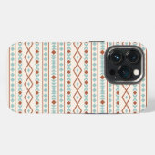 形状パタアステカーンさびティール(緑がかった色)クリーム iPhoneケース (裏面横)