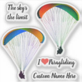 形状パラグライダーをテーマにした輪郭カットビニール シール (正面)