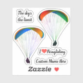 形状パラグライダーをテーマにした輪郭カットビニール シール (シート)