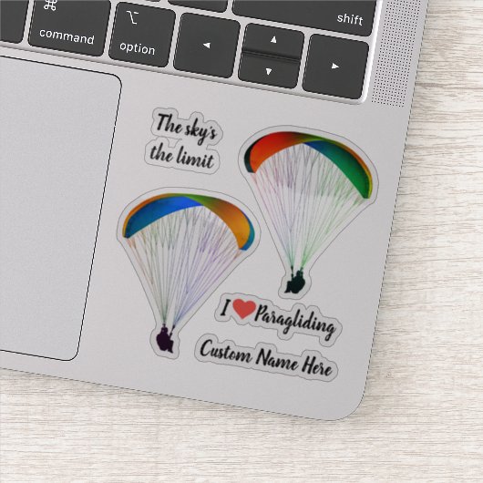 形状パラグライダーをテーマにした輪郭カットビニール シール (詳細)