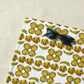 形状ファンシー宝石アートイエロー ビーチタオル (インサイチュ)