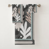 形状モダンパーウィンクル、オレンジ、赤面ティール（緑がかった色）/ブラウン バスタオルセット (インサイチュ)