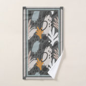 形状モダンパーウィンクル、オレンジ、赤面ティール（緑がかった色）/ブラウン バスタオルセット (ハンドタオル)