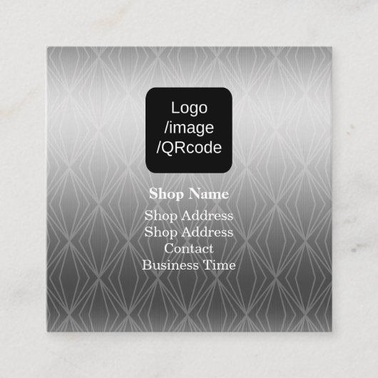 形状モダン金銀店 スクエア名刺 (正面)