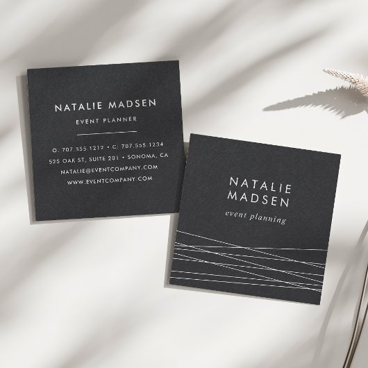 形状モダン |黒 スクエア名刺