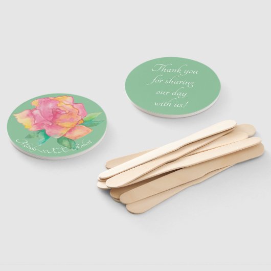 形状：丸いハンドファン「ピンクの花」 ハンドファン (組立なし)