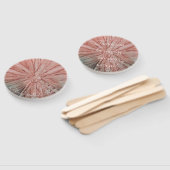 形状:丸い手ファン「ピンク色の花」 ハンドファン (組立なし)