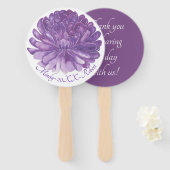 形状：丸い手扇「ラベンダーフラワー」 ハンドファン (正面&裏面)