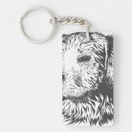 形状：長方形（両面） キーホルダー (正面)