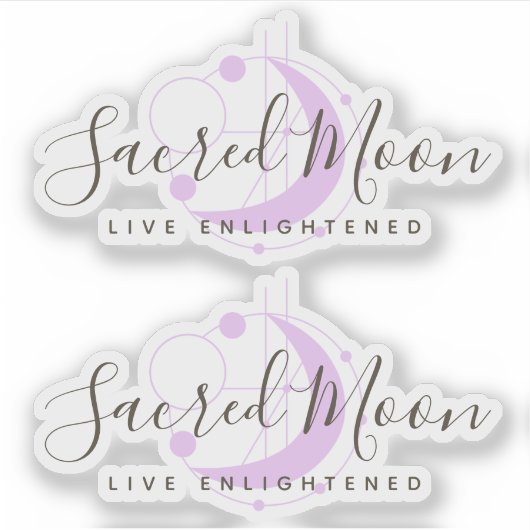 形而上学的な幾何学的ムーンミニマリストパープル シール (正面)