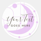 形而上学的な幾何学的ムーンミニマリストパープル ラウンドシール (正面)