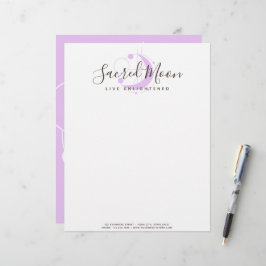 形而上学的な幾何学的ムーンミニマリストパープル レターヘッド