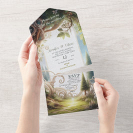 形而上学的な時代のないスピリチュアルファンタジーテーマ オールインワン招待状