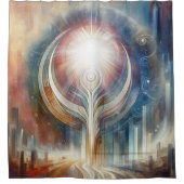 形而上学的な時代のないスピリチュアルファンタジーテーマ シャワーカーテン (正面)