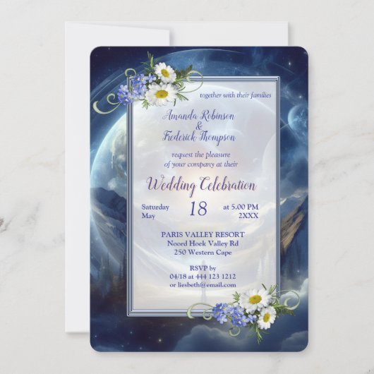 形而上学的な時代のないスピリチュアルファンタジーテーマ 招待状 (正面)