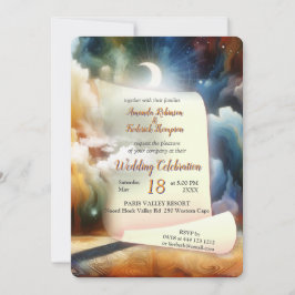 形而上学的な時代のないスピリチュアルファンタジーテーマ 招待状