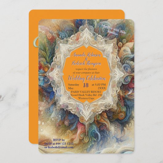 形而上学的な永遠の精神的ファンタジーテーマ 招待状 (正面/裏面)