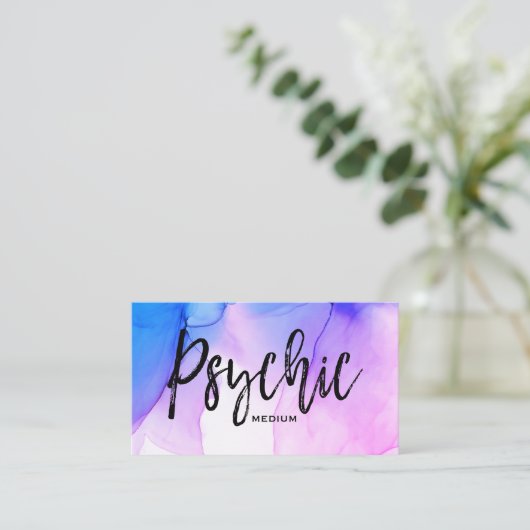 形而上学的な*~*の水彩画の霊魂媒体の読者 名刺 (スタンド正面)