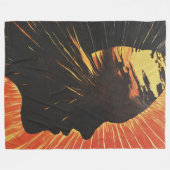 形而上学的サンライズアート | 顔&サンライズ フリースブランケット (正面(横))